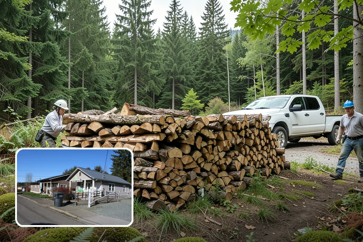 Face Cord Firewood in South Prairie, Pierce County, WA - A tidy single-row stack that fits most spaces