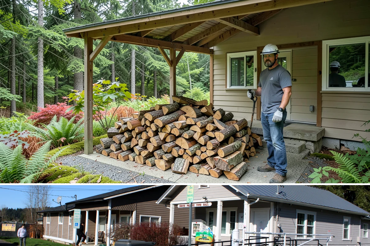 Face Cord Firewood in South Prairie, Pierce County, WA - Order a face cord in early autumn to have it ready before fireplace season begins.