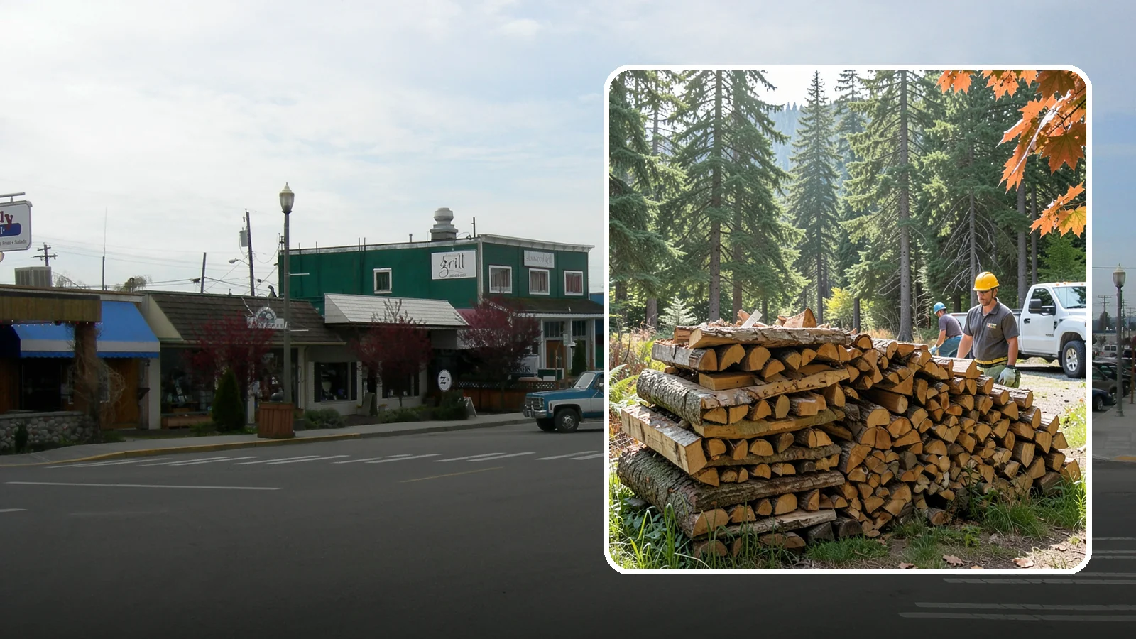 Face Cord Firewood in Stanwood, Snohomish County, WA - A face cord of firewood, a single stacked row that suits fireplaces and lighter heating needs.