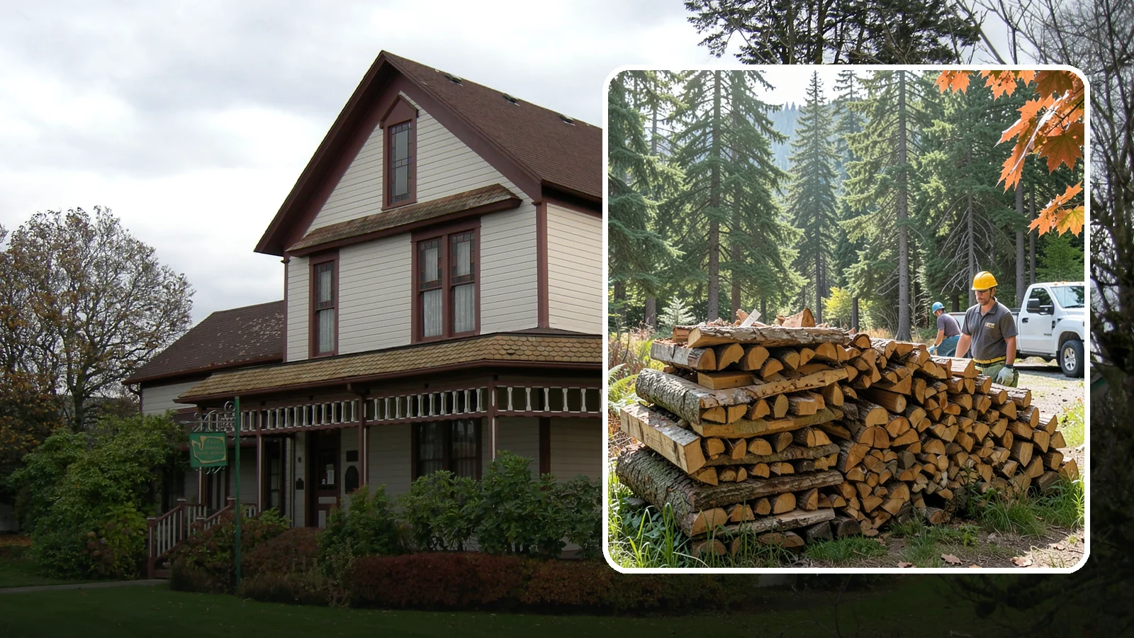 Face Cord Firewood in Sumner, Pierce County, WA - A face cord of firewood, a single stacked row that suits fireplaces and lighter heating needs.