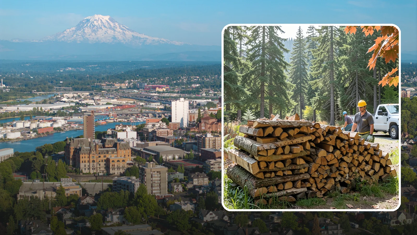 Face Cord Firewood in Tacoma, Pierce County, WA - A face cord of firewood, a single stacked row that suits fireplaces and lighter heating needs.