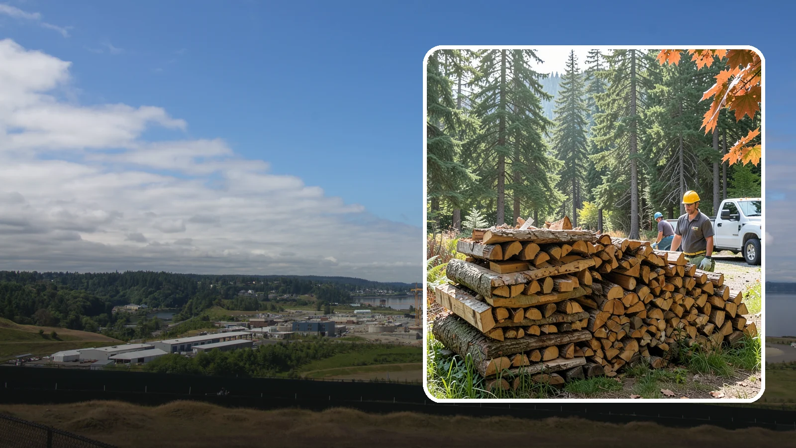 Face Cord Firewood in University Place, Pierce County, WA - A face cord of firewood, a single stacked row that suits fireplaces and lighter heating needs.