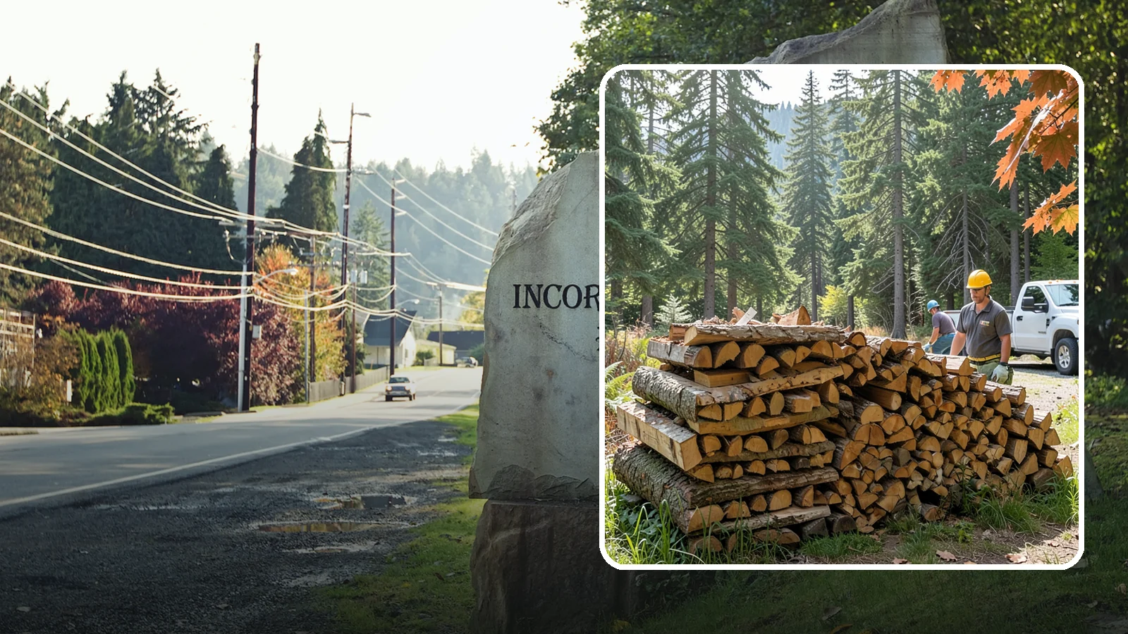 Face Cord Firewood in Wilkeson, Pierce County, WA - A face cord of firewood, a single stacked row that suits fireplaces and lighter heating needs.
