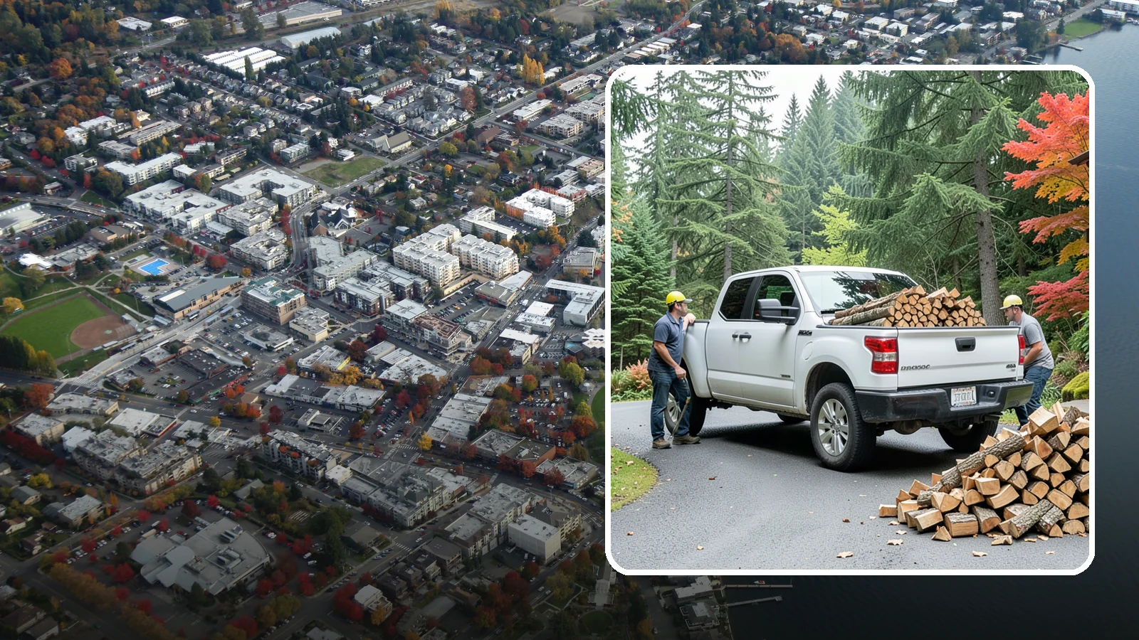 Fall Firewood Delivery in Kirkland, King County, WA - As the Northwest cools down, we deliver a full supply so you head into heating season already stocked and ready.