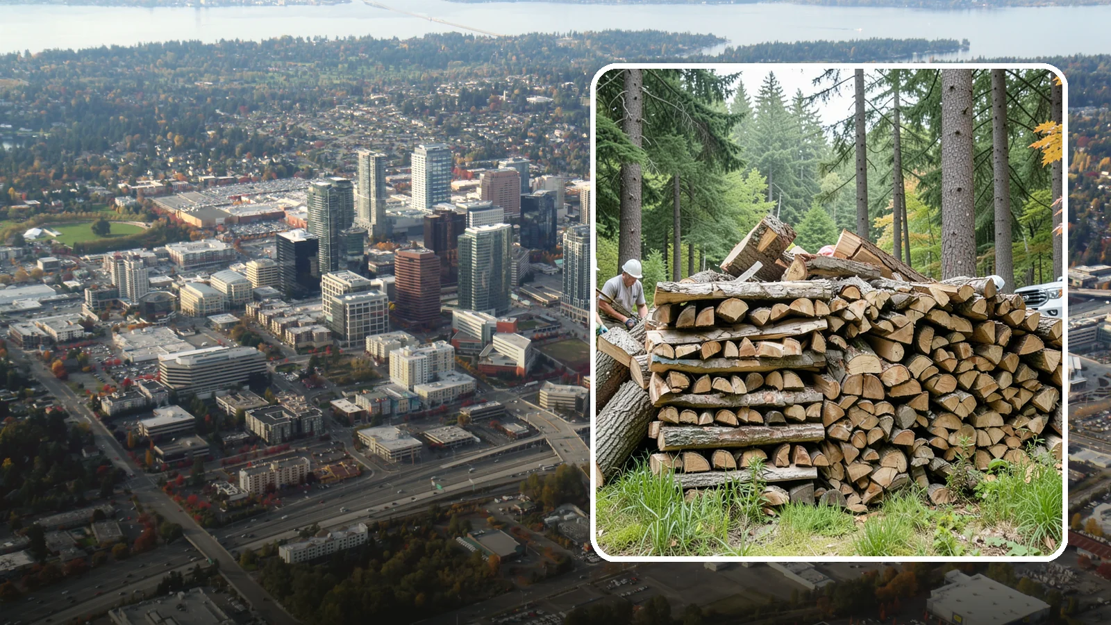Fallen Tree Firewood in Bellevue, King County, WA - We convert already-fallen trees on your property into split, seasoned-ready firewood.