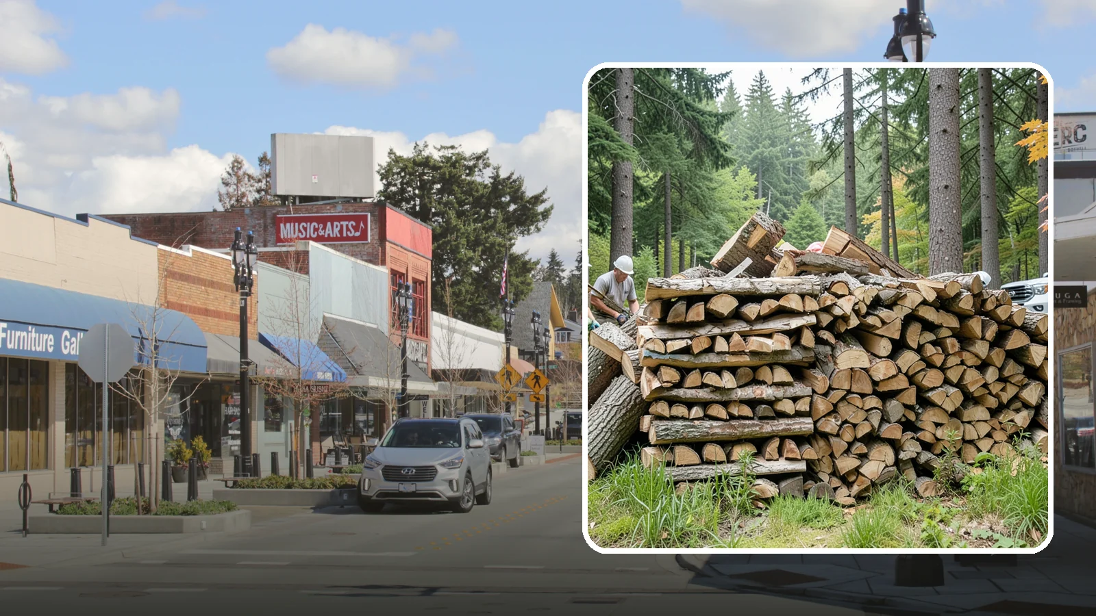 Fallen Tree Firewood in Bothell, King County, WA - We convert already-fallen trees on your property into split, seasoned-ready firewood.