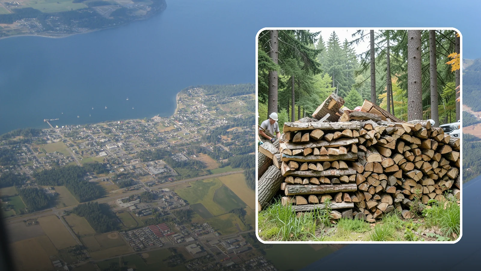Fallen Tree Firewood in Coupeville, Island County, WA - We convert already-fallen trees on your property into split, seasoned-ready firewood.
