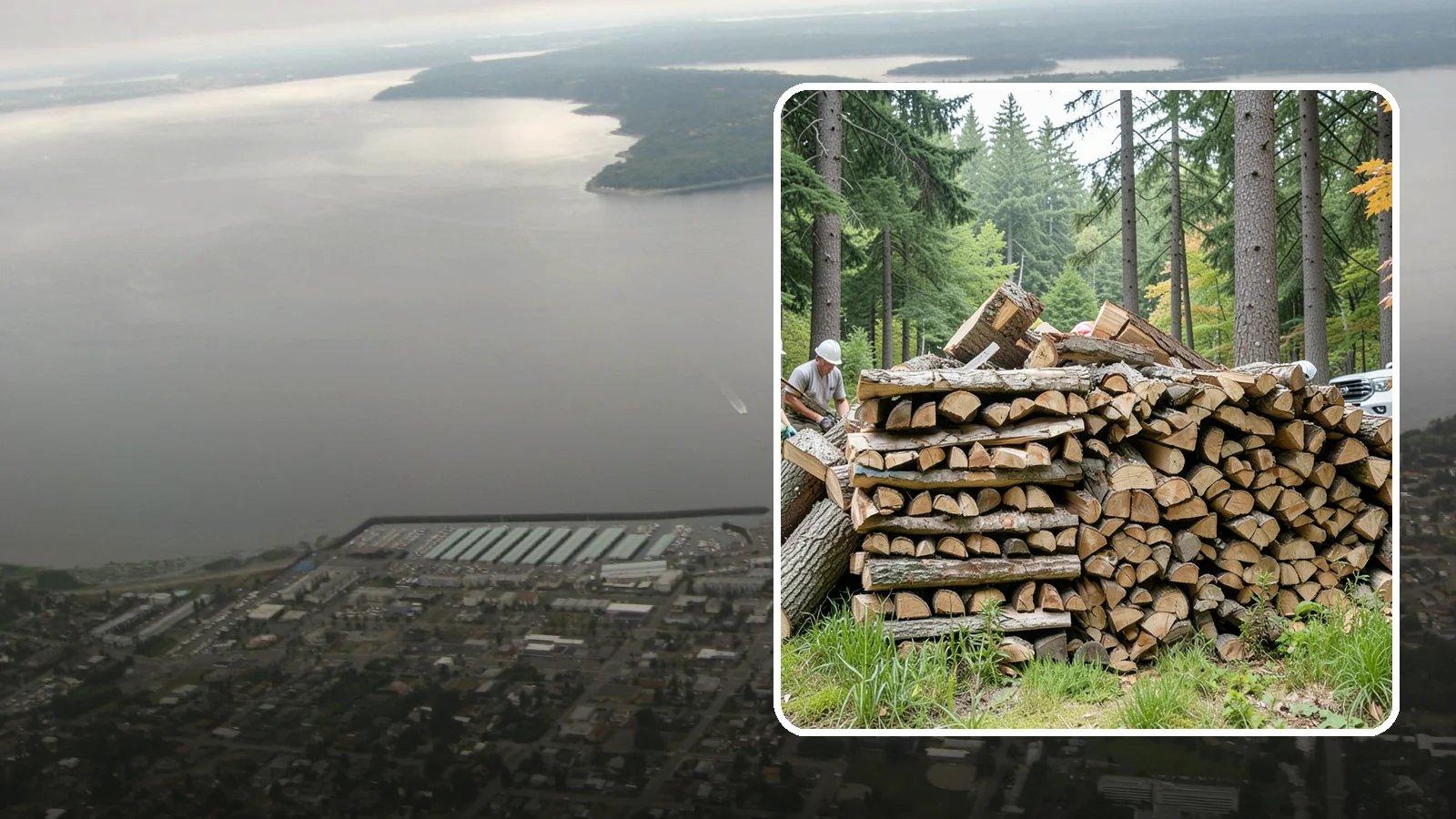 Fallen Tree Firewood in Des Moines, King County, WA - We convert already-fallen trees on your property into split, seasoned-ready firewood.
