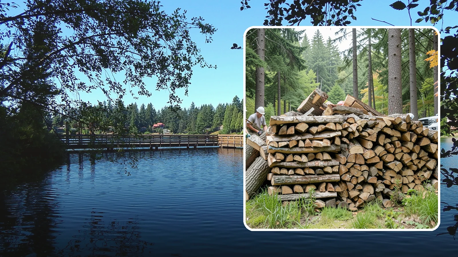 Fallen Tree Firewood in Federal Way, King County, WA - We convert already-fallen trees on your property into split, seasoned-ready firewood.