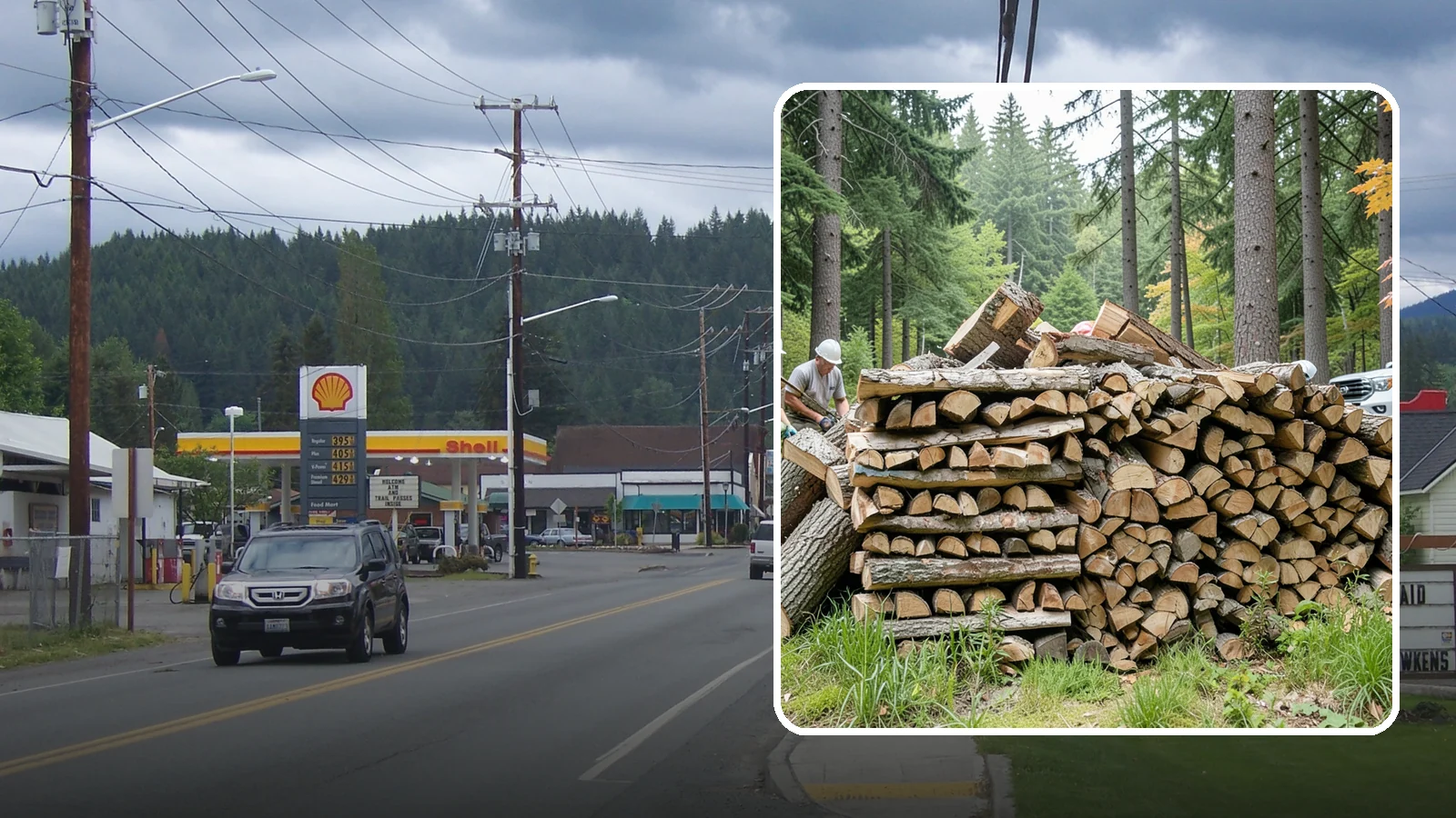 Fallen Tree Firewood in Granite Falls, Snohomish County, WA - We convert already-fallen trees on your property into split, seasoned-ready firewood.
