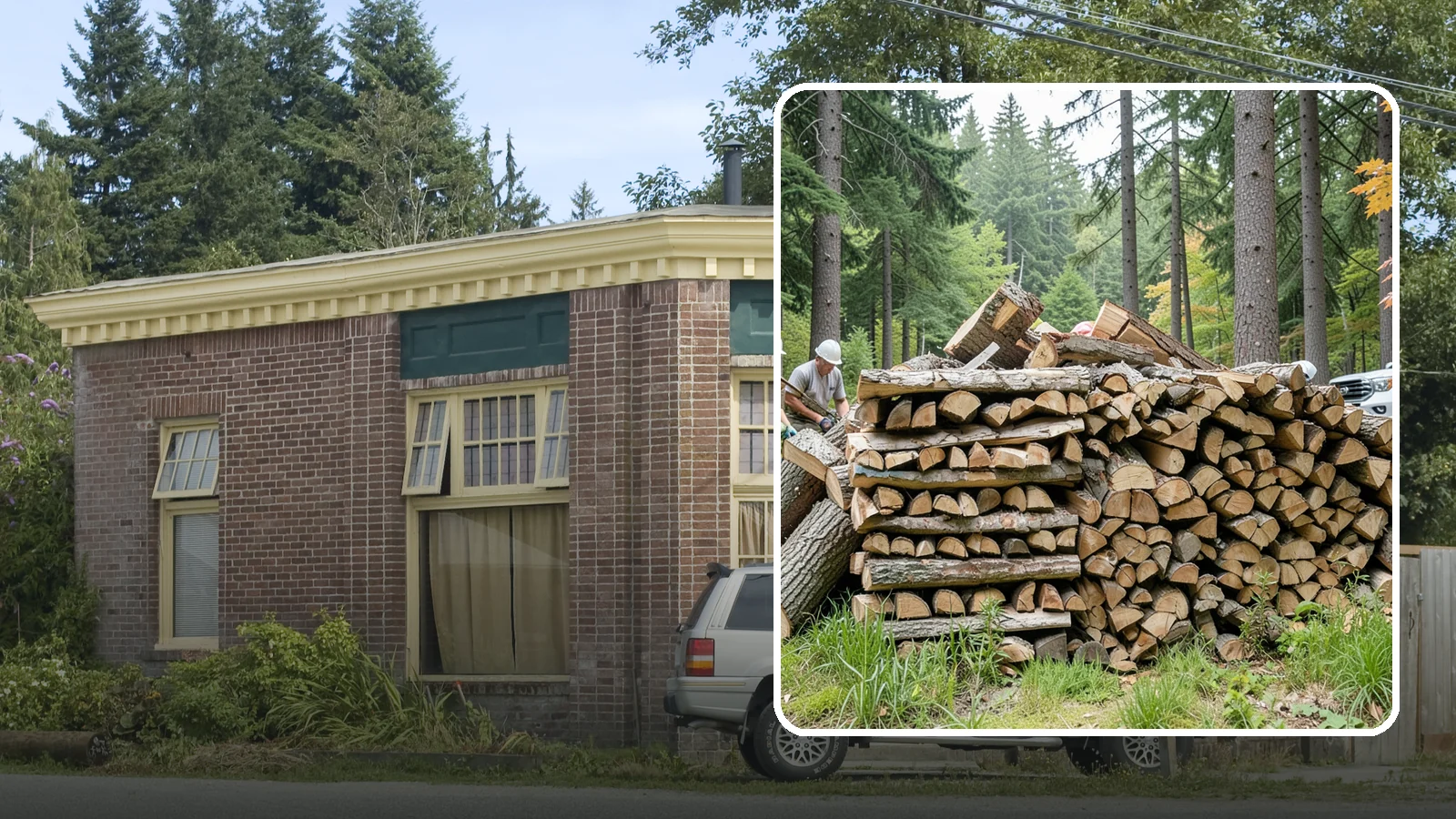 Fallen Tree Firewood in Hamilton, Skagit County, WA - We convert already-fallen trees on your property into split, seasoned-ready firewood.