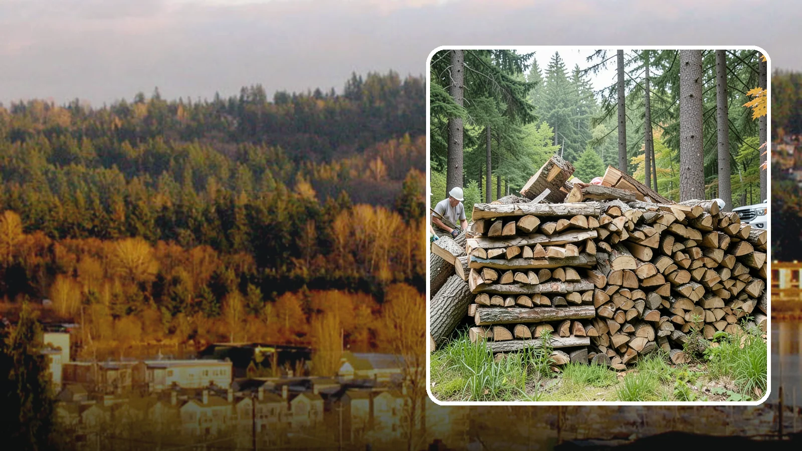 Fallen Tree Firewood in Kenmore, King County, WA - We convert already-fallen trees on your property into split, seasoned-ready firewood.