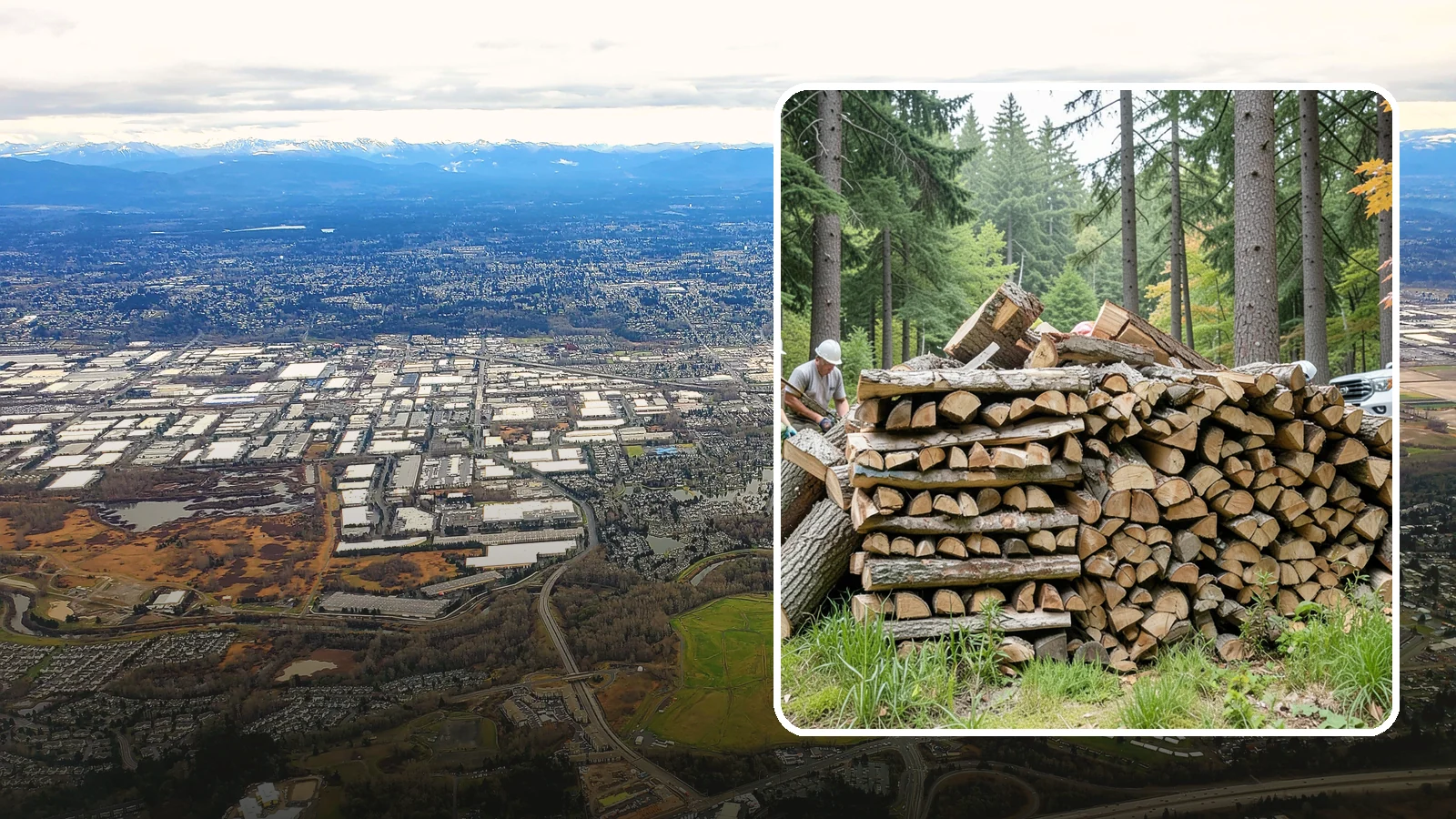 Fallen Tree Firewood in Kent, King County, WA - We convert already-fallen trees on your property into split, seasoned-ready firewood.