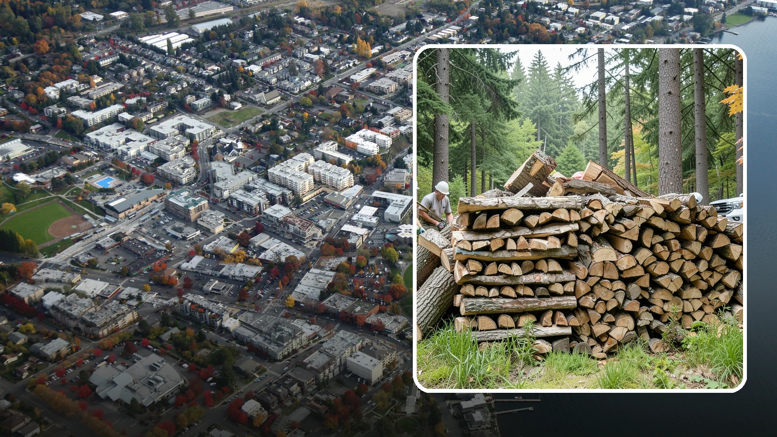 Fallen Tree Firewood in Kirkland, King County, WA - We convert already-fallen trees on your property into split, seasoned-ready firewood.