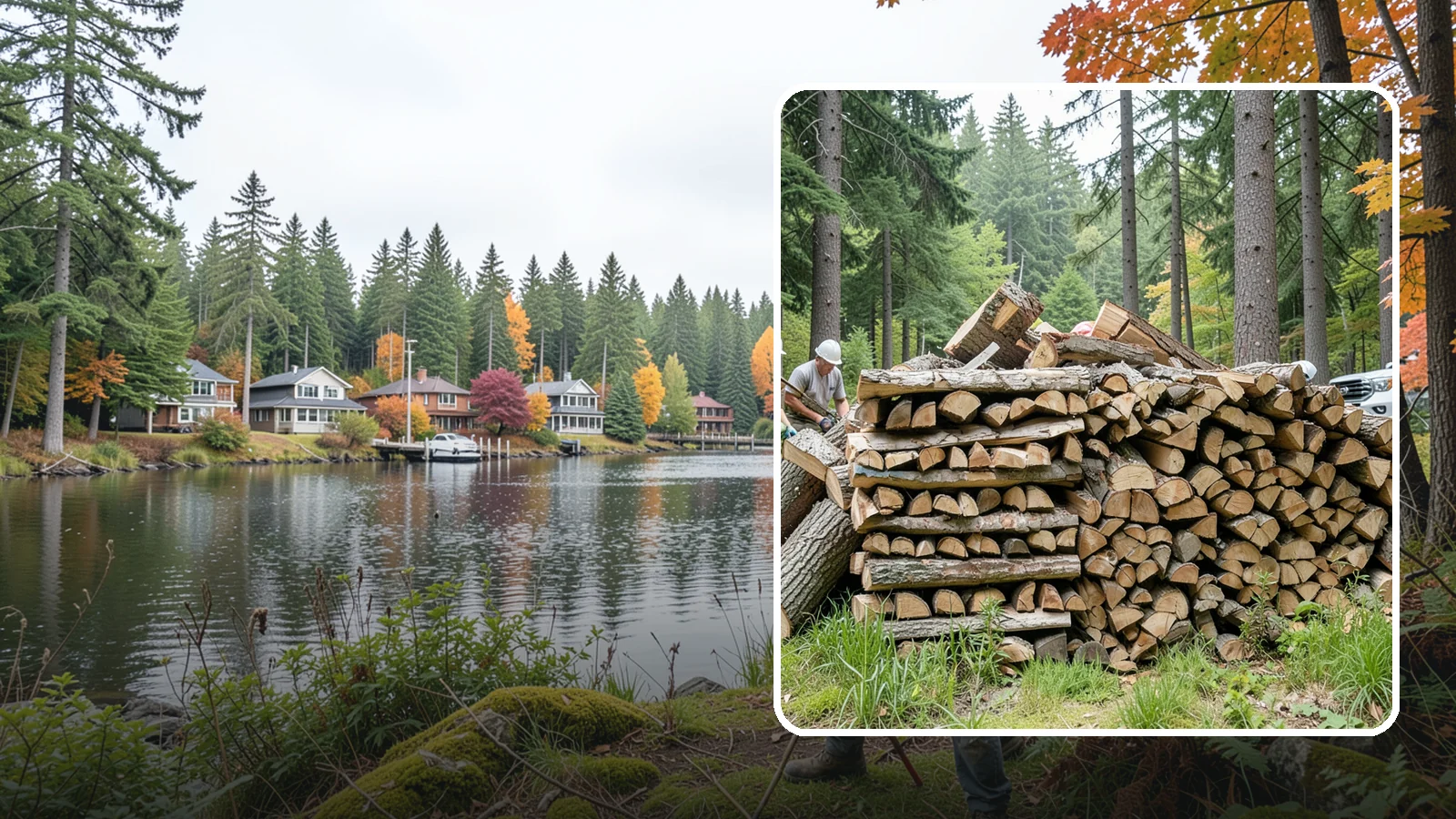 Fallen Tree Firewood in La Conner, Skagit County, WA - We convert already-fallen trees on your property into split, seasoned-ready firewood.