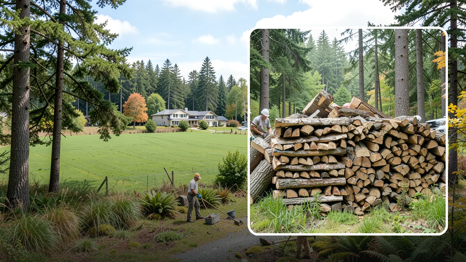 Fallen Tree Firewood in Lyman, Skagit County, WA - We convert already-fallen trees on your property into split, seasoned-ready firewood.