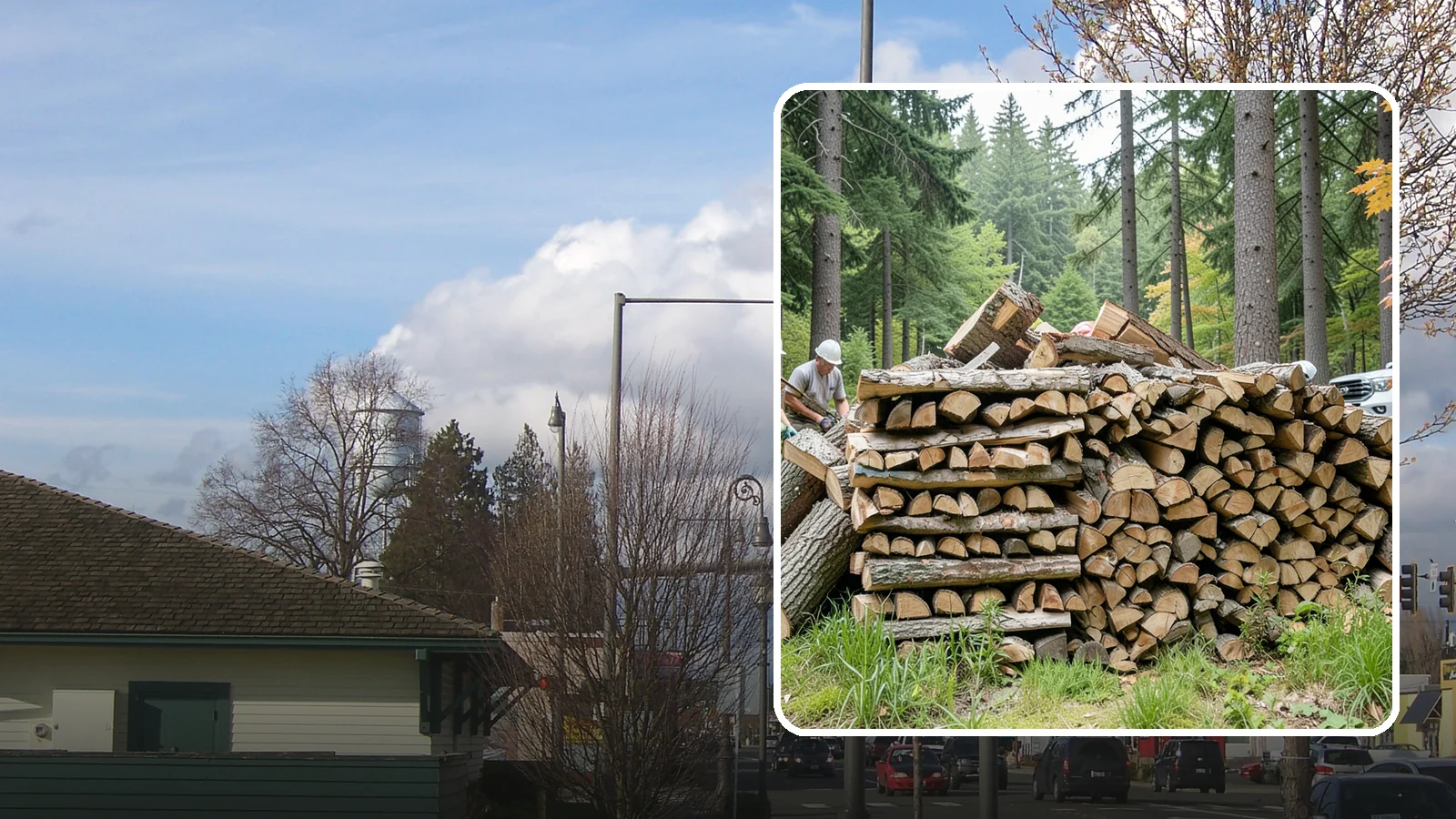 Fallen Tree Firewood in Marysville, Snohomish County, WA - We convert already-fallen trees on your property into split, seasoned-ready firewood.