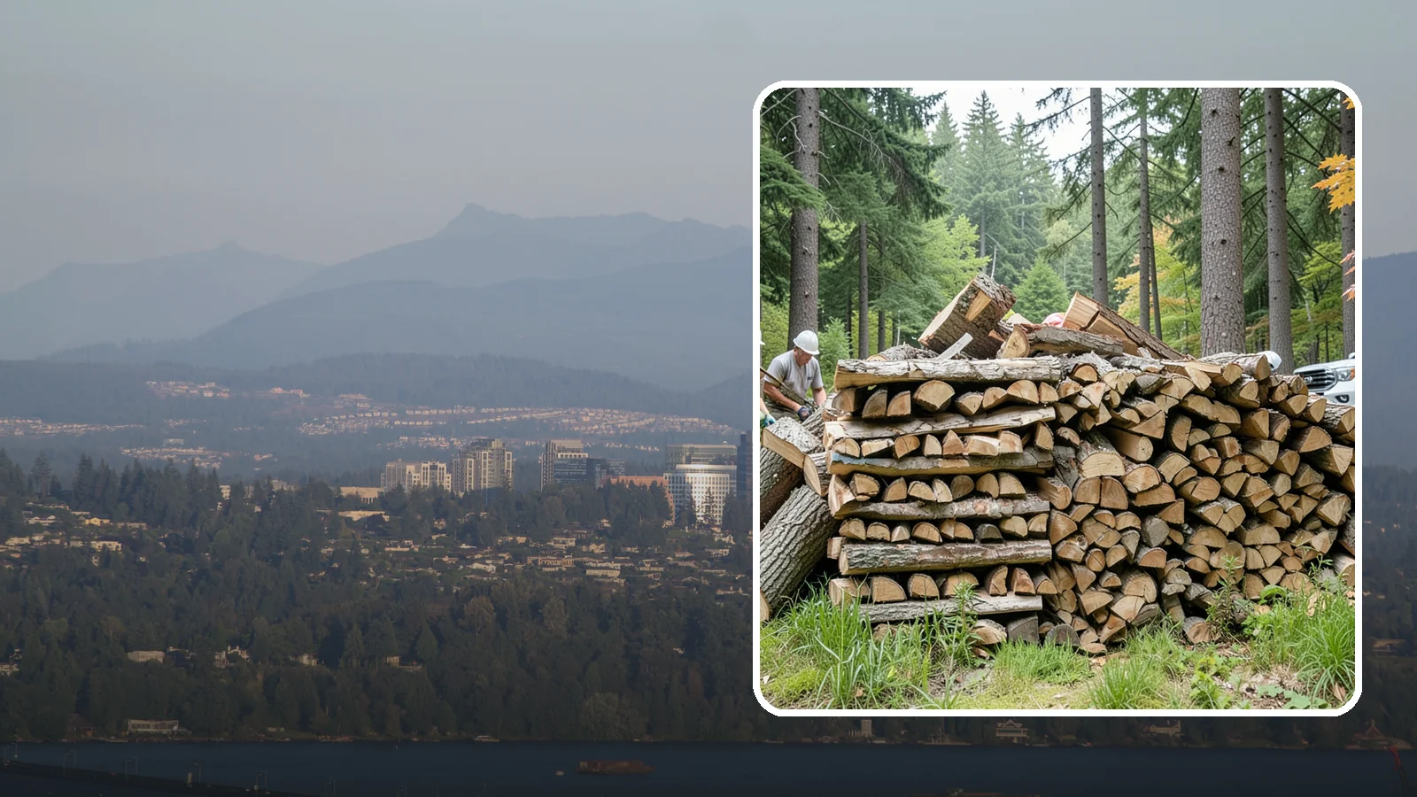 Fallen Tree Firewood in Medina, King County, WA - We convert already-fallen trees on your property into split, seasoned-ready firewood.