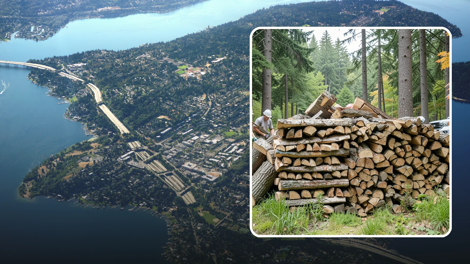 Fallen Tree Firewood in Mercer Island, King County, WA - We convert already-fallen trees on your property into split, seasoned-ready firewood.