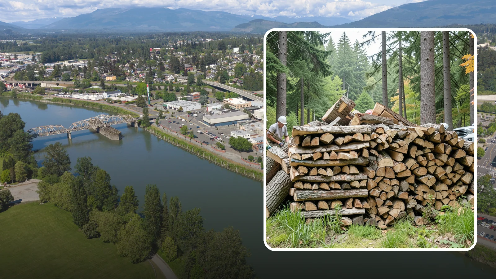 Fallen Tree Firewood in Mount Vernon, Skagit County, WA - We convert already-fallen trees on your property into split, seasoned-ready firewood.