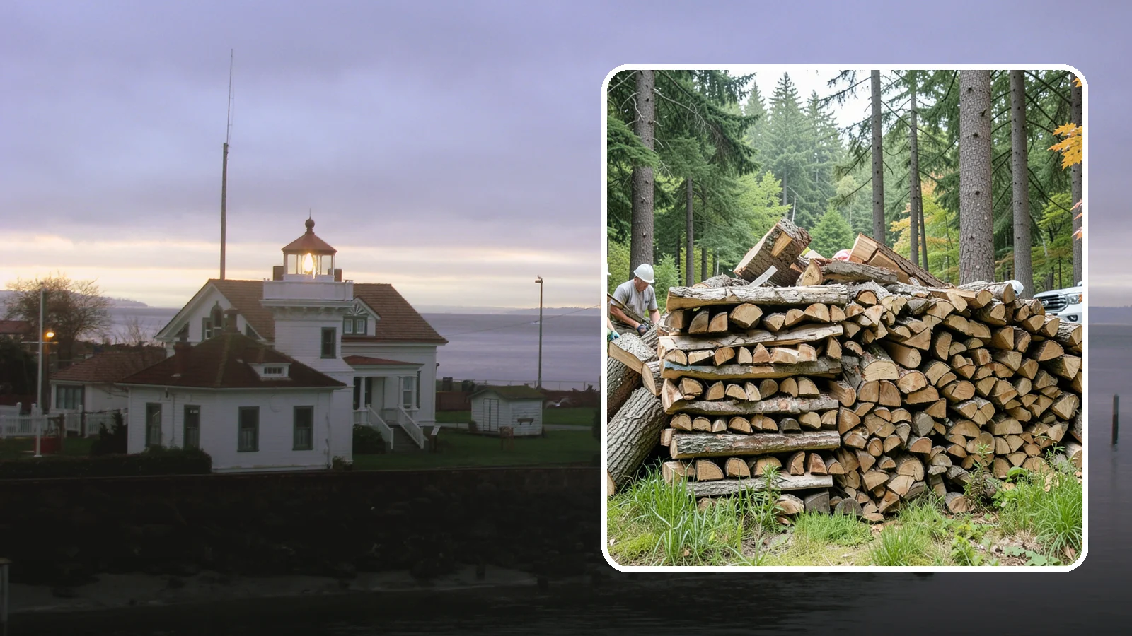 Fallen Tree Firewood in Mukilteo, Snohomish County, WA - We convert already-fallen trees on your property into split, seasoned-ready firewood.