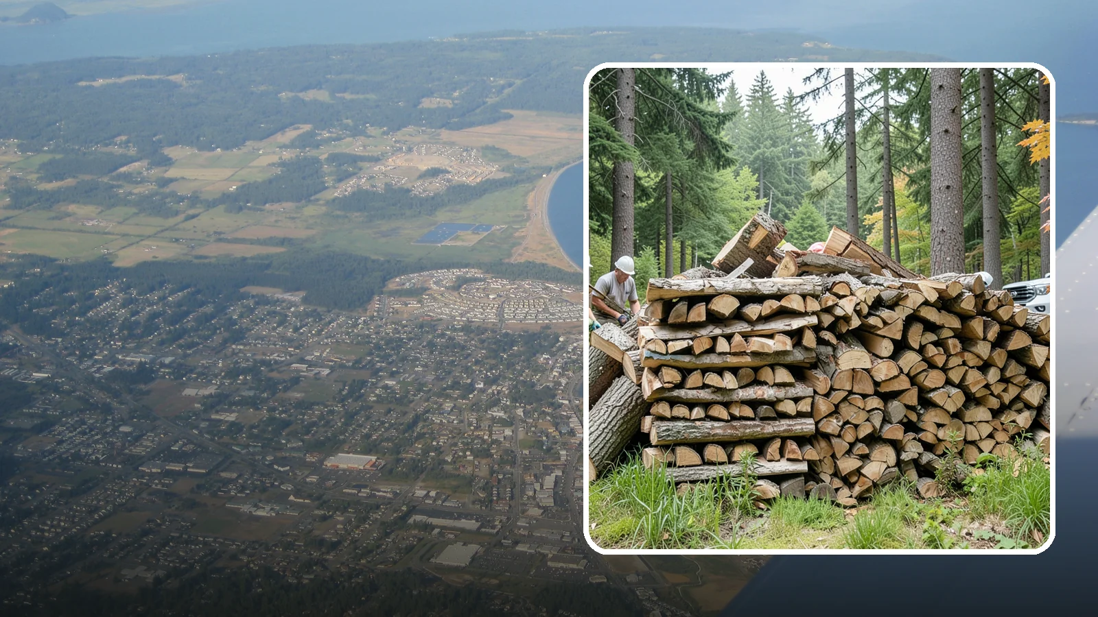 Fallen Tree Firewood in Oak Harbor, Island County, WA - We convert already-fallen trees on your property into split, seasoned-ready firewood.