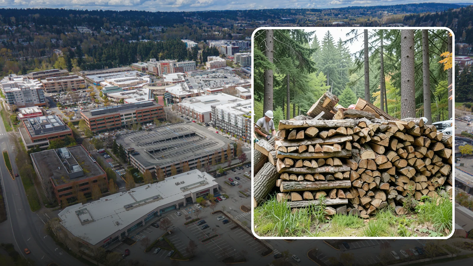 Fallen Tree Firewood in Redmond, King County, WA - We convert already-fallen trees on your property into split, seasoned-ready firewood.