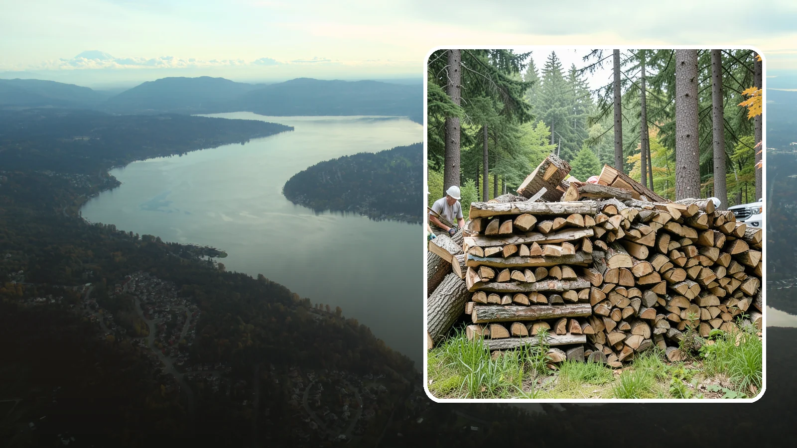 Fallen Tree Firewood in Sammamish, King County, WA - We convert already-fallen trees on your property into split, seasoned-ready firewood.