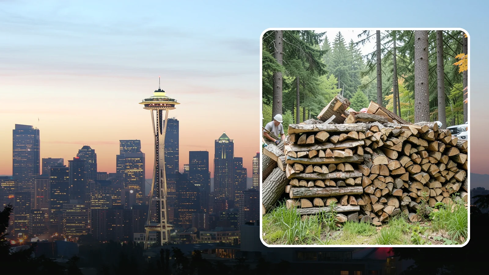 Fallen Tree Firewood in Seattle, King County, WA - We convert already-fallen trees on your property into split, seasoned-ready firewood.