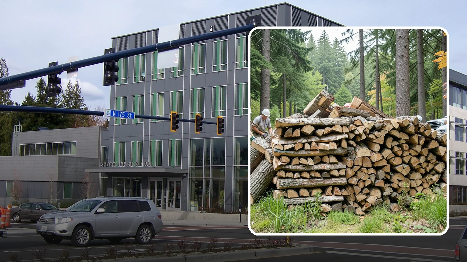 Fallen Tree Firewood in Shoreline, King County, WA - We convert already-fallen trees on your property into split, seasoned-ready firewood.