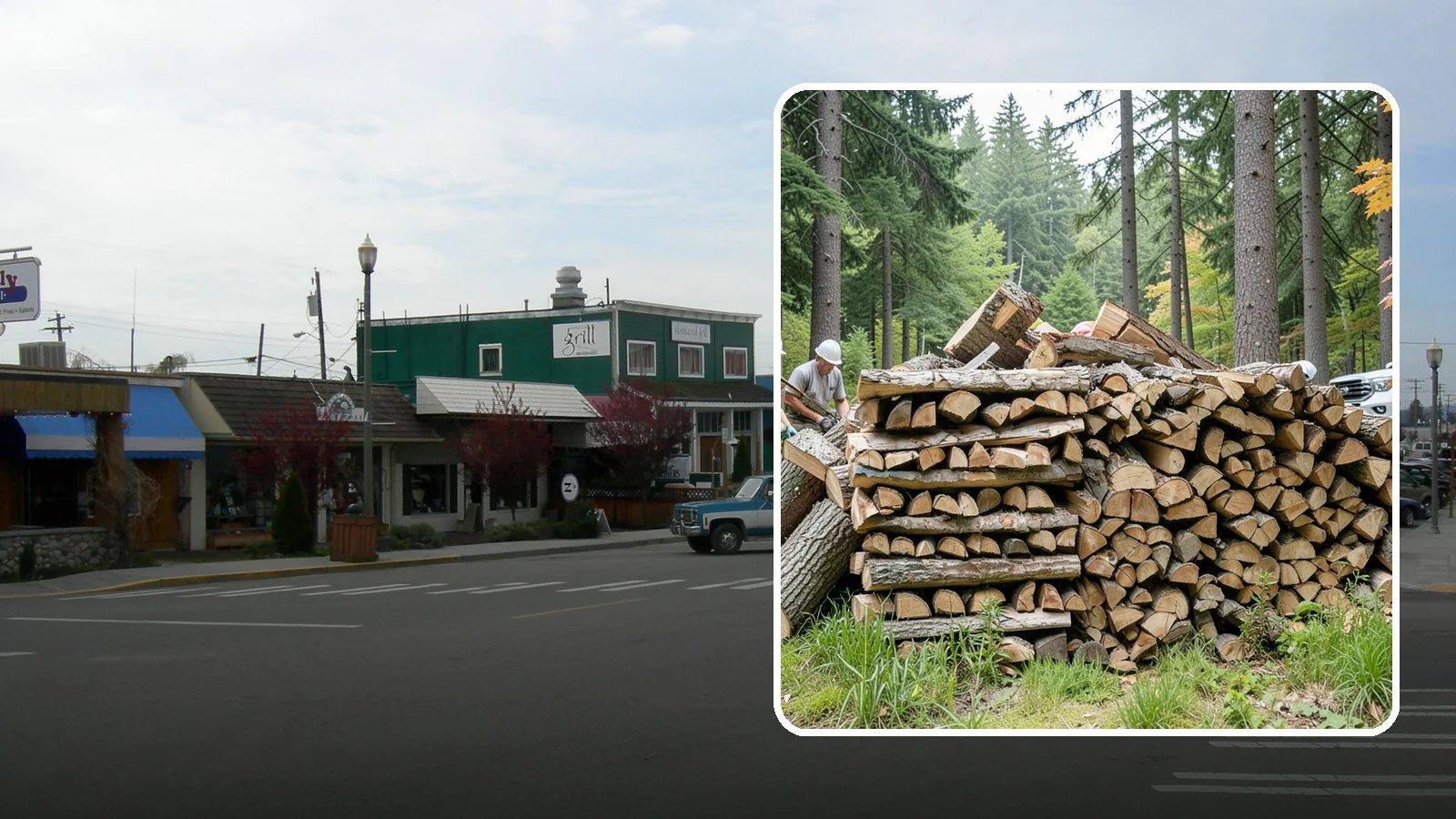 Fallen Tree Firewood in Stanwood, Snohomish County, WA - We convert already-fallen trees on your property into split, seasoned-ready firewood.