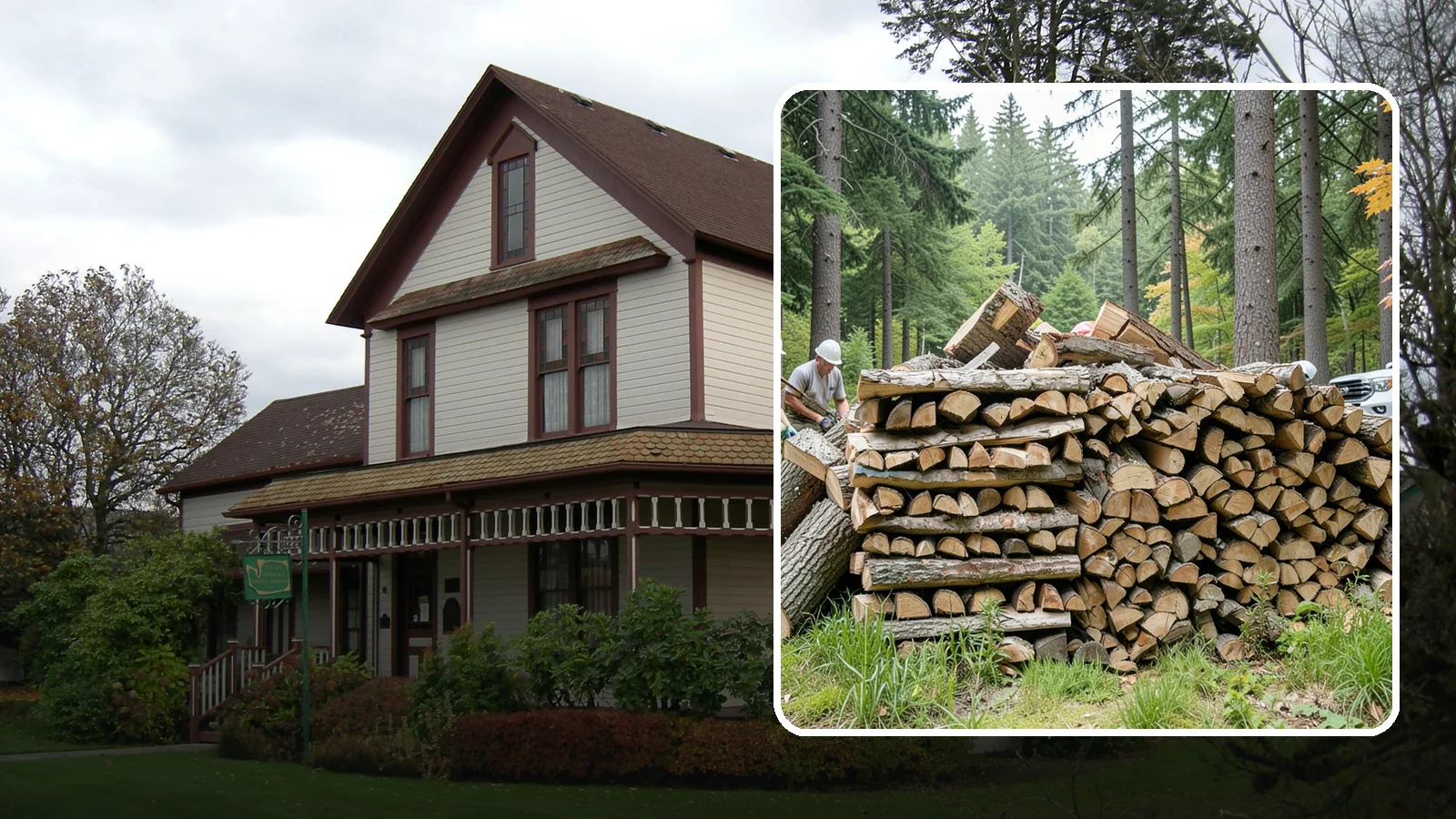 Fallen Tree Firewood in Sumner, Pierce County, WA - We convert already-fallen trees on your property into split, seasoned-ready firewood.