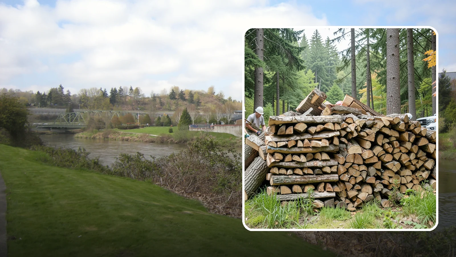 Fallen Tree Firewood in Tukwila, King County, WA - We convert already-fallen trees on your property into split, seasoned-ready firewood.