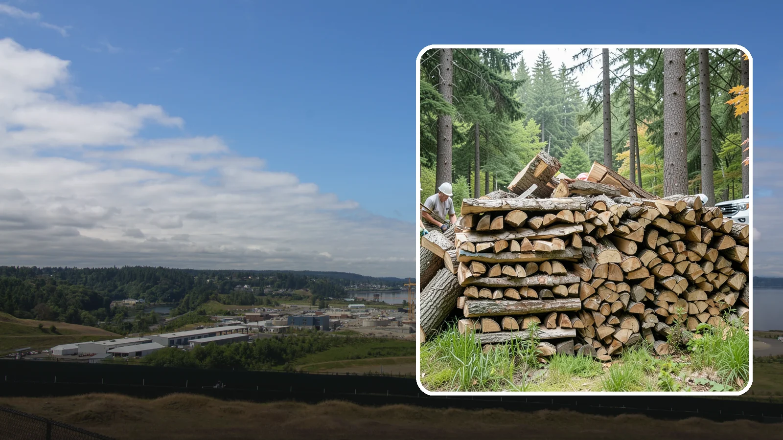 Fallen Tree Firewood in University Place, Pierce County, WA - We convert already-fallen trees on your property into split, seasoned-ready firewood.