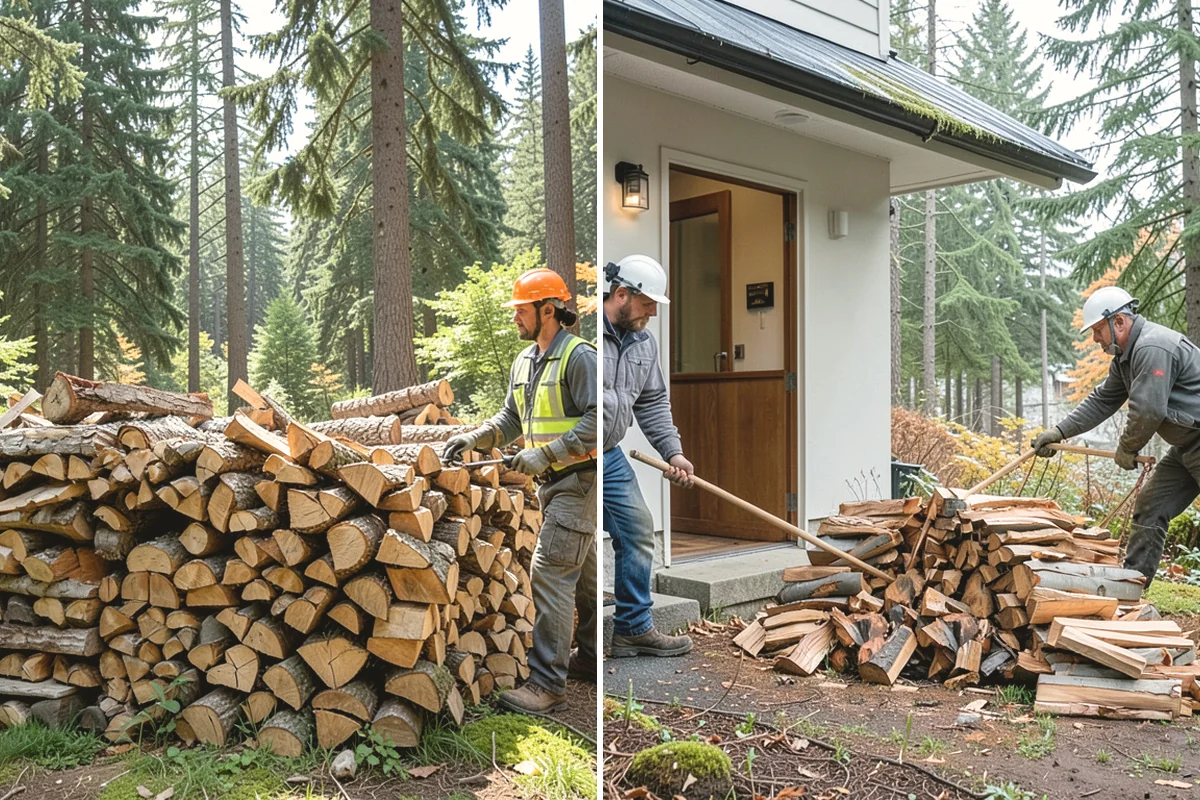 Fallen Tree Firewood in Yarrow Point, King County, WA - We inspect the fallen tree and location