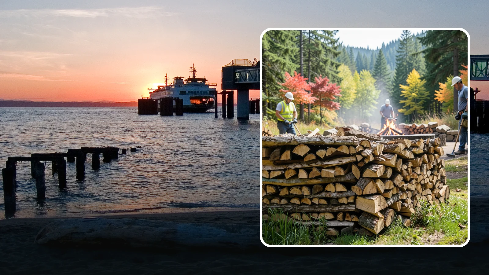 Fire Pit Venue Firewood in Edmonds, Snohomish County, WA - We keep Pacific Northwest fire pit venues stocked with seasoned firewood so every gathering space has a fire ready to go.