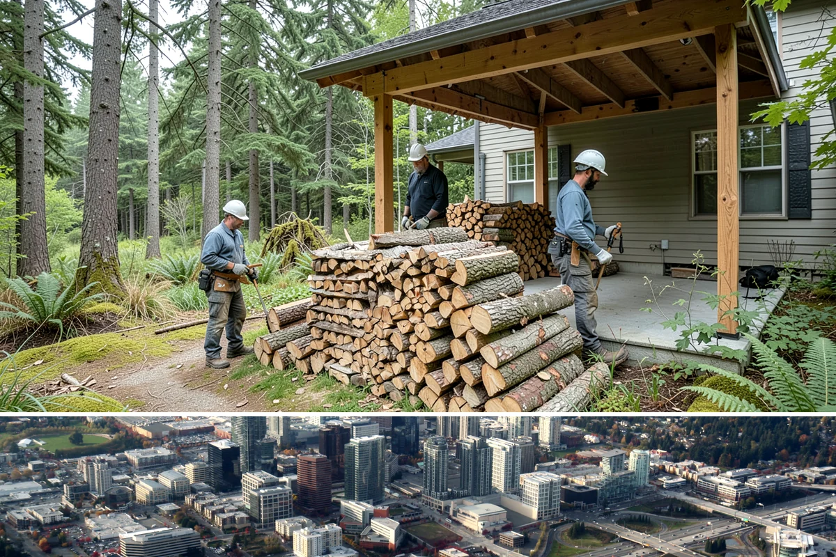 Fireplace-Size Firewood in Bellevue, King County, WA - Buy in late summer or early fall so your fireplace wood is seasoned and ready for the cold months.
