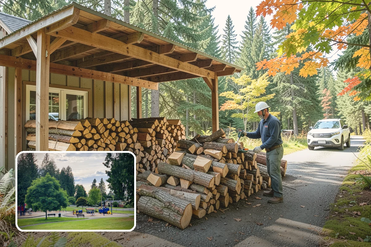Fireplace-Size Firewood in Bonney Lake, Pierce County, WA - Sized for traditional open fireplaces