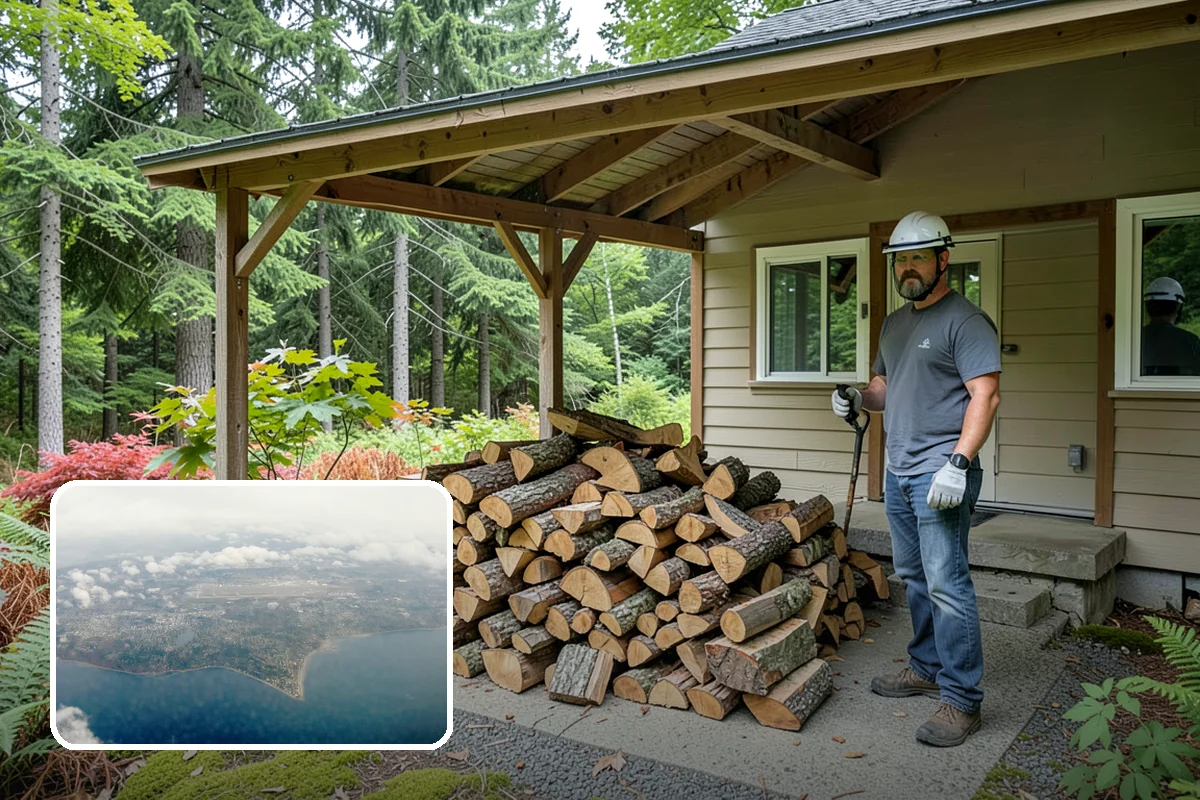 Fireplace-Size Firewood in Burien, King County, WA - Sized for traditional open fireplaces