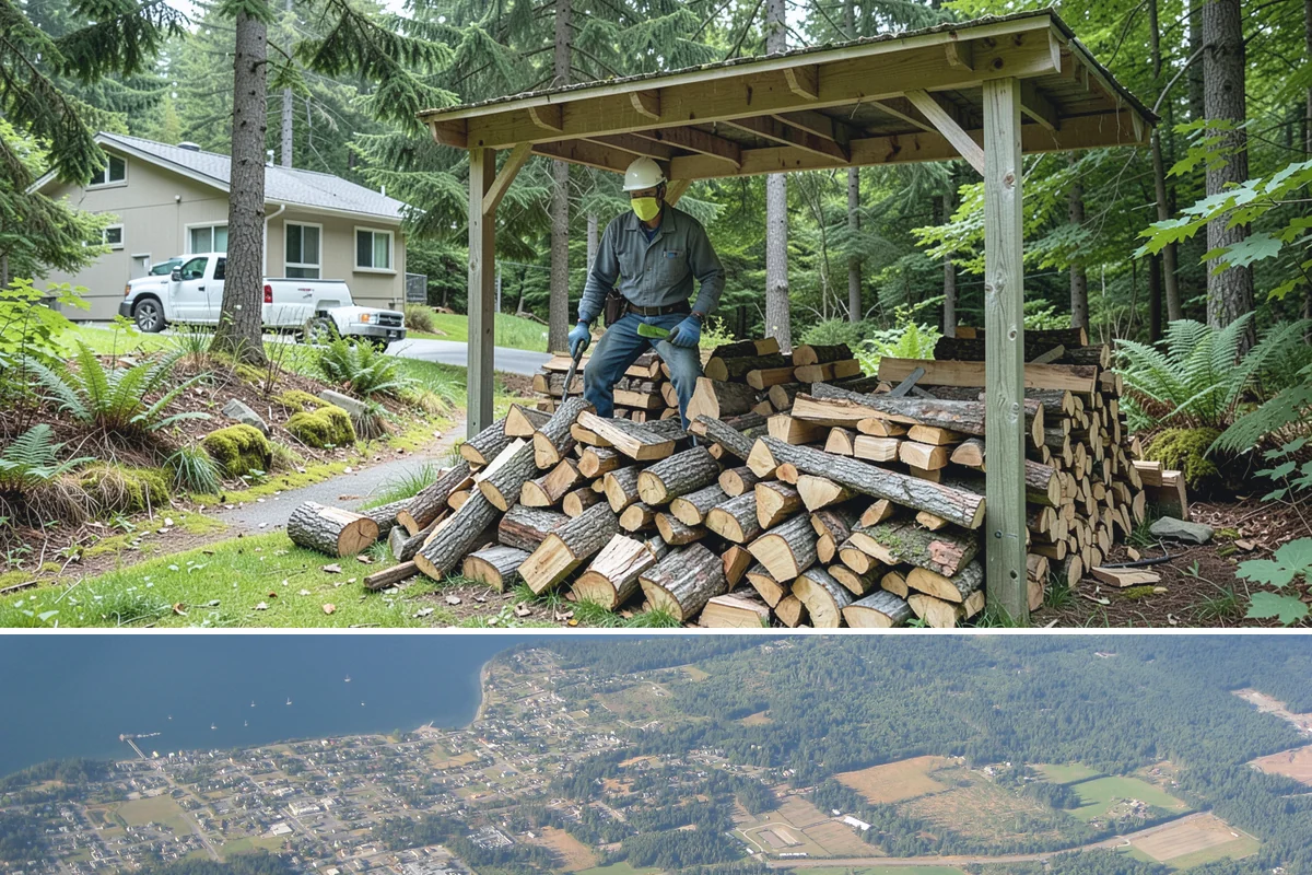 Fireplace-Size Firewood in Coupeville, Island County, WA - Buy in late summer or early fall so your fireplace wood is seasoned and ready for the cold months.
