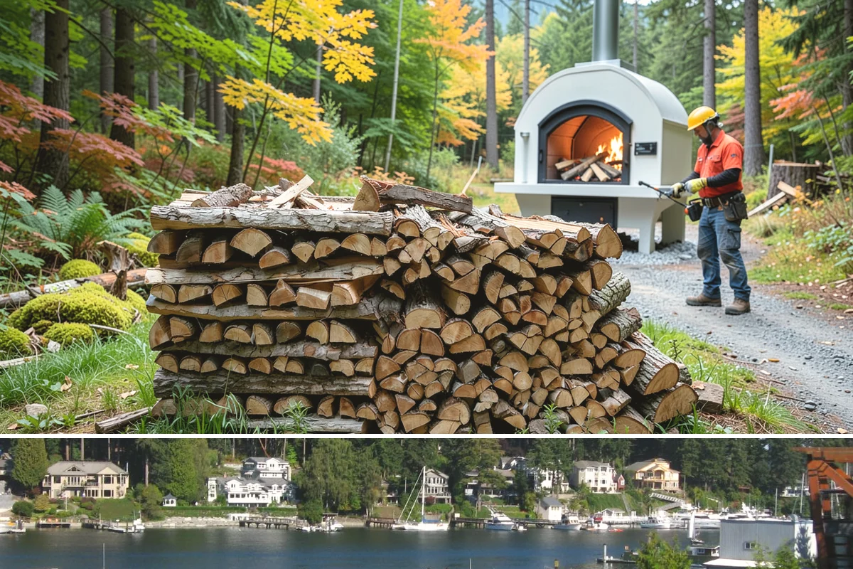 Fireplace-Size Firewood in Gig Harbor, Pierce County, WA - Buy in late summer or early fall so your fireplace wood is seasoned and ready for the cold months.