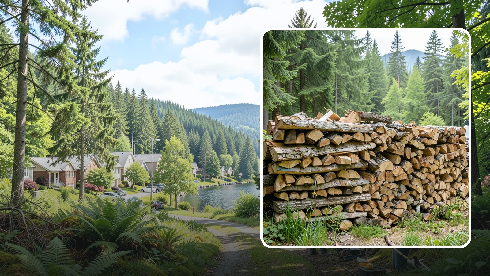 Fireplace-Size Firewood in Lake Forest Park, King County, WA - Firewood cut to a comfortable fireplace length for easy loading and an even burn.