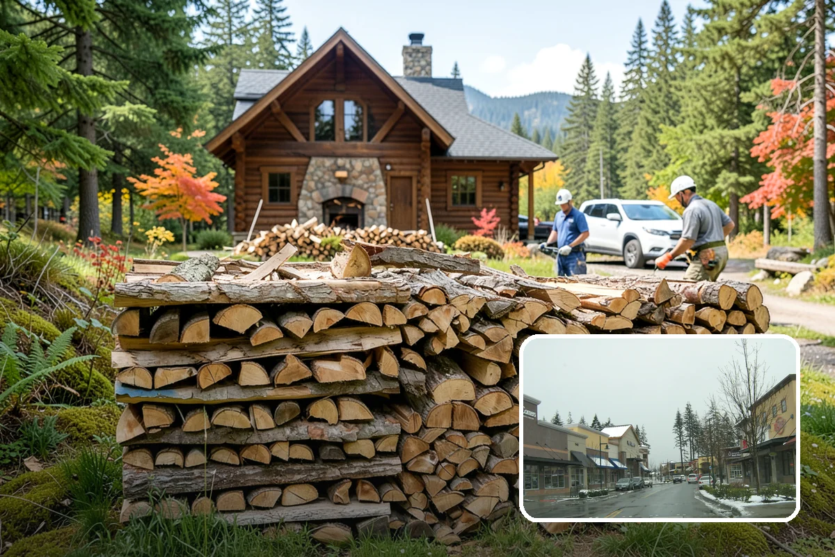 Fireplace-Size Firewood in Mill Creek, Snohomish County, WA - Sized for traditional open fireplaces