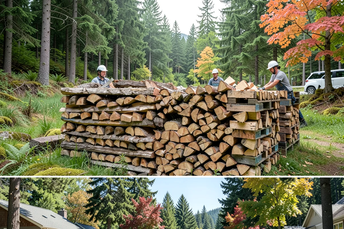 Fireplace-Size Firewood in Orting, Pierce County, WA - Buy in late summer or early fall so your fireplace wood is seasoned and ready for the cold months.