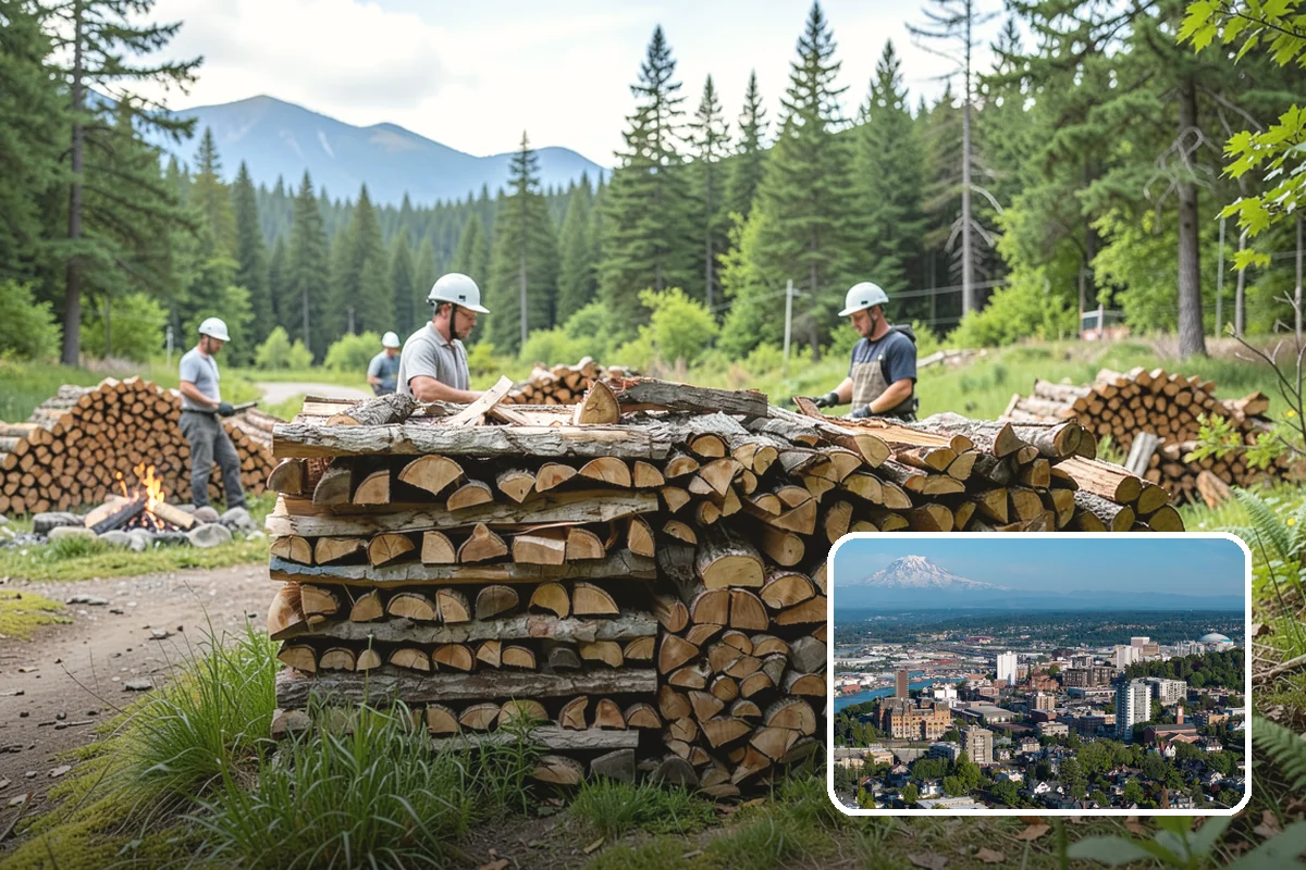 Fireplace-Size Firewood in Tacoma, Pierce County, WA - Sized for traditional open fireplaces