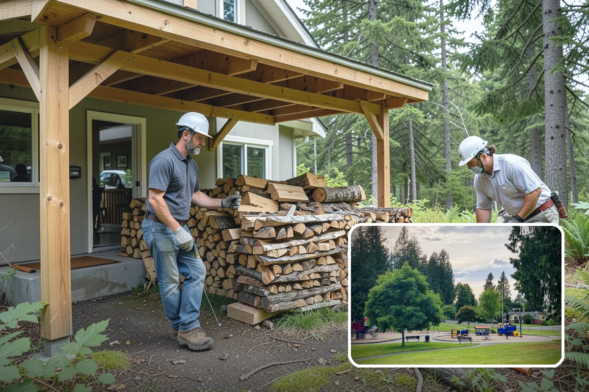 Firewood Area Cleanup in Bonney Lake, Pierce County, WA - Restores the whole firewood zone in one visit