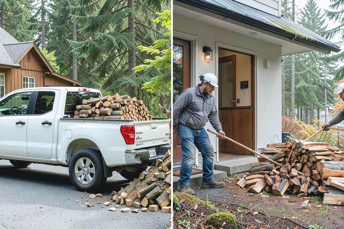 Firewood Area Cleanup in Bonney Lake, Pierce County, WA - Assess the full firewood area and note all the material to clear