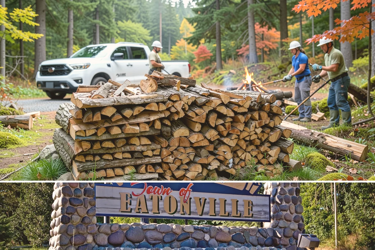 Firewood Area Cleanup in Eatonville, Pierce County, WA - Early spring is the sweet spot for a full reset after winter, though a fall visit preps the space ahead of heating season.