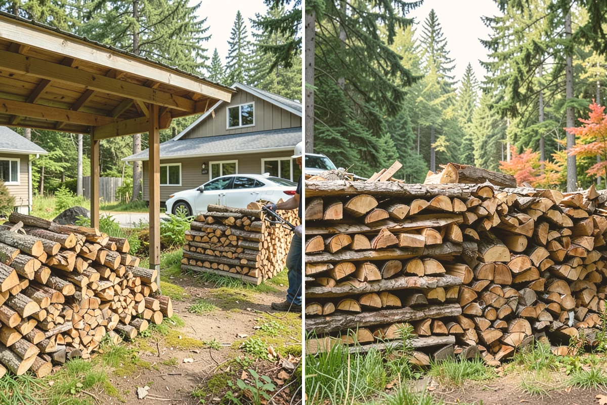 Firewood Area Cleanup in Edmonds, Snohomish County, WA - Assess the full firewood area and note all the material to clear