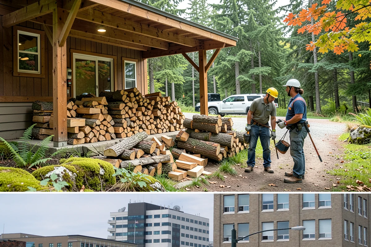 Firewood Area Cleanup in Everett, Snohomish County, WA - Early spring is the sweet spot for a full reset after winter, though a fall visit preps the space ahead of heating season.